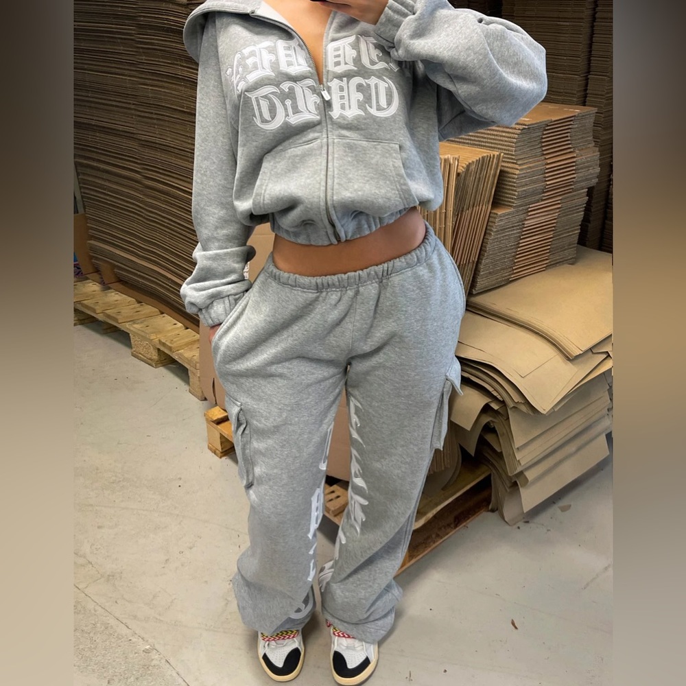Y2K Hidden Cult Sweatpant Set (LIMITED EDITION- DARK GREY)